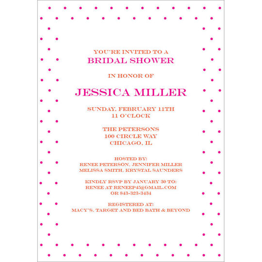 Hot Pink Pin Dot Invitations